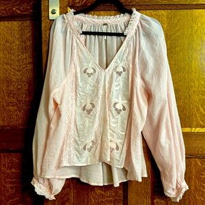 Light pink gauzy Free people blouse